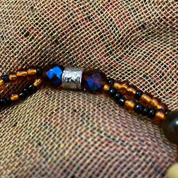 Handmade Jewelry Unisex Bracelet w New & Upcycled Beads Like Tiger’s Eye & Amber - Picture 3 of 5